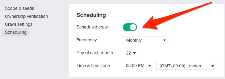 site audit scheduling