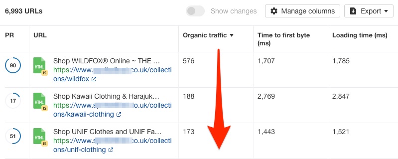 site audit slow pages prioritization