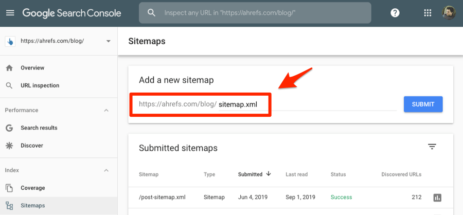 sitemap search console 3