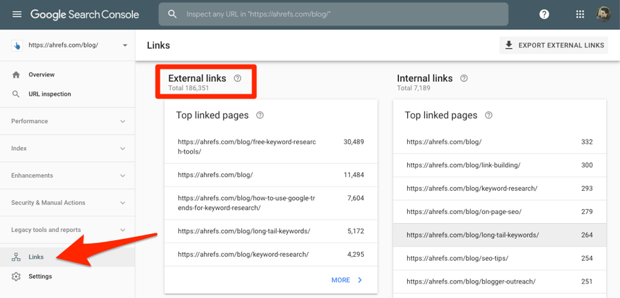 search console links 1