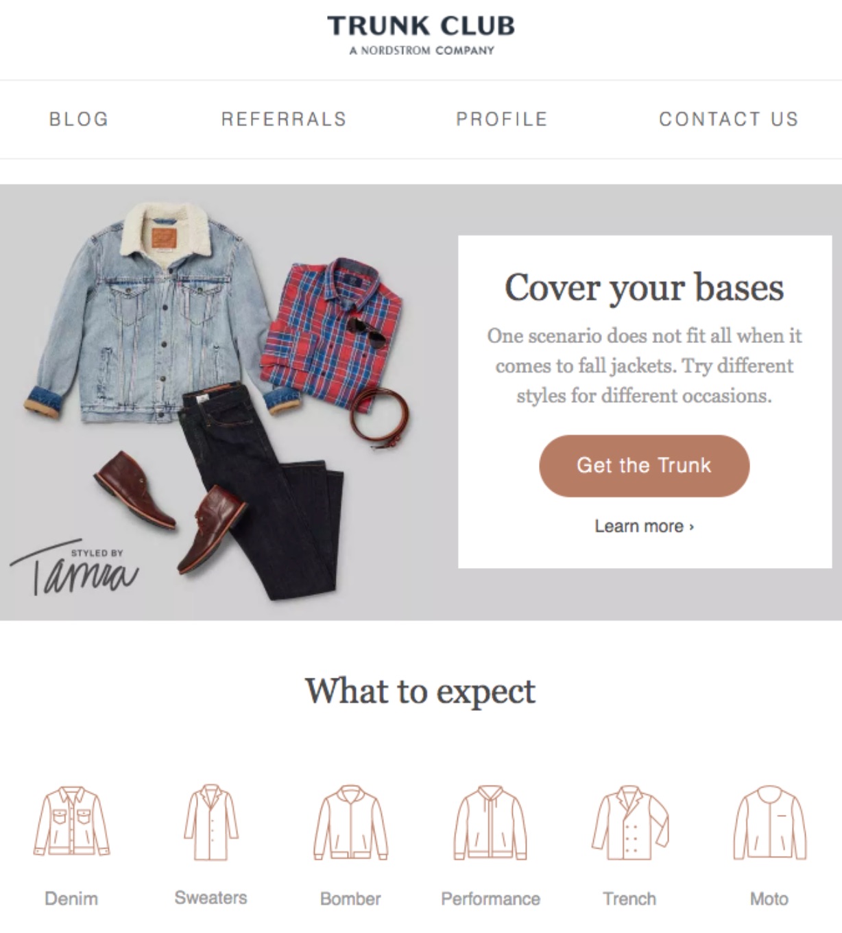 trunk club fall jacket email