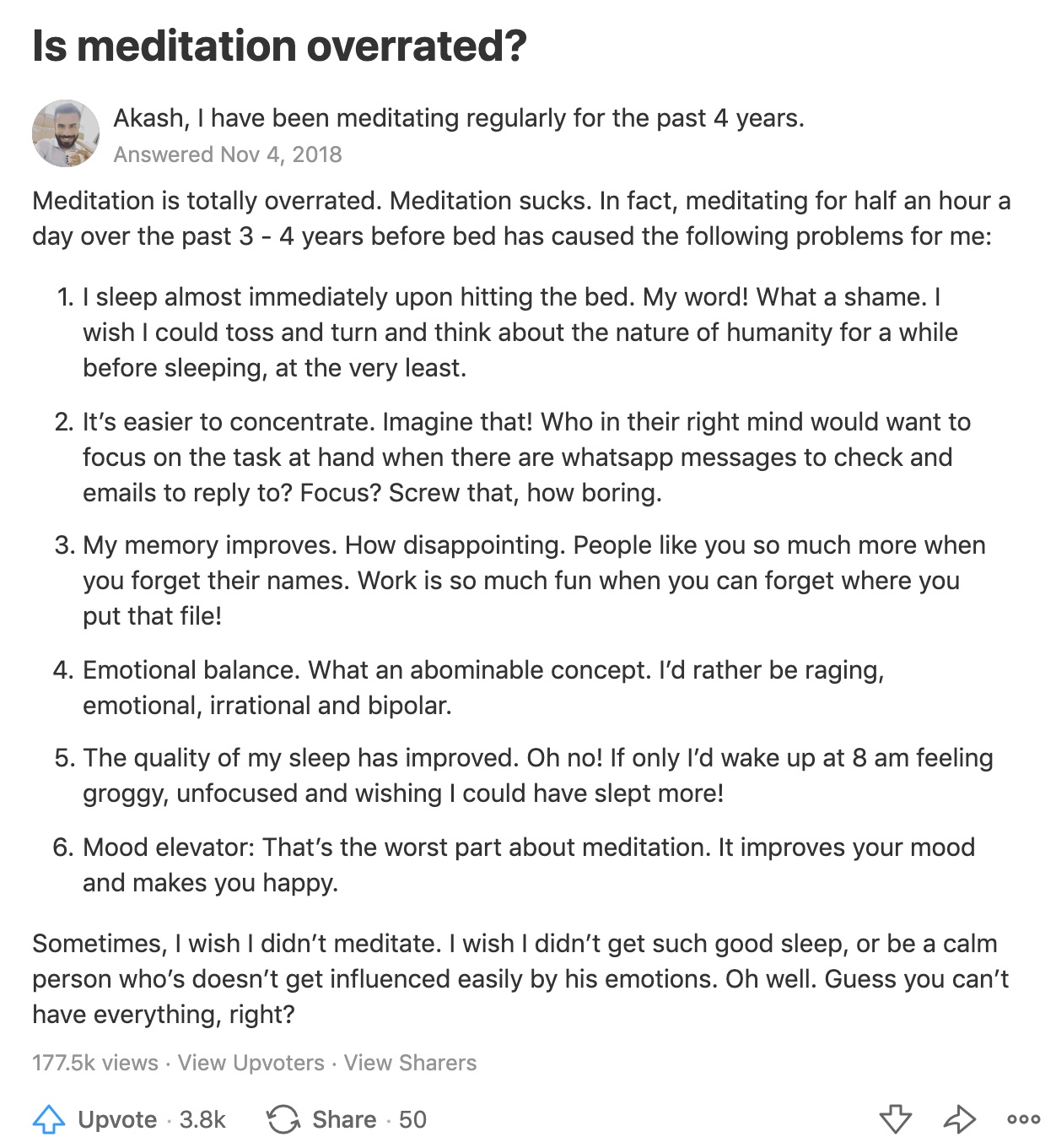 Akash s answer to Is meditation overrated Quora
