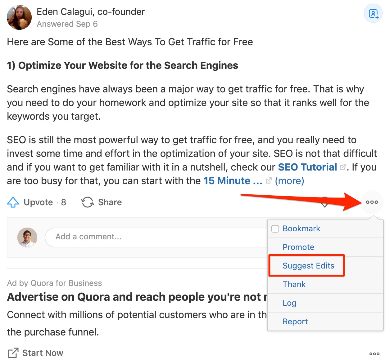 What are the best ways to get traffic Quora