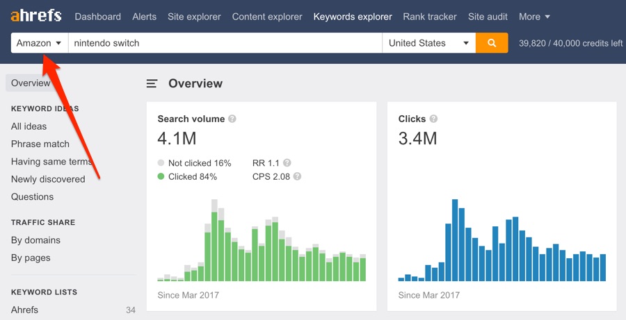amazon keywords explorer preview