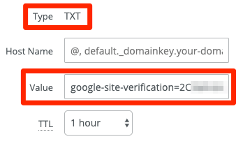 enregistrement txt DNS