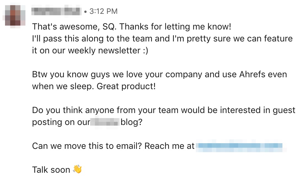 linkedin message