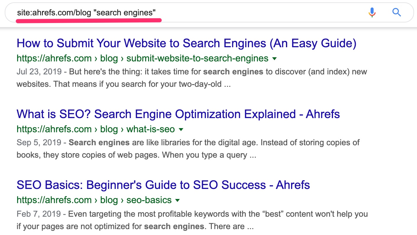 site ahrefs com blog  search engines    Google Search