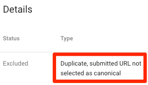 sitemap exclusion warning