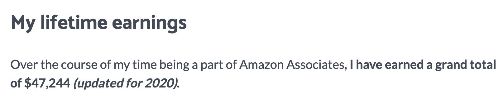 Amazon satış ortaklığının ömür boyu kazancı