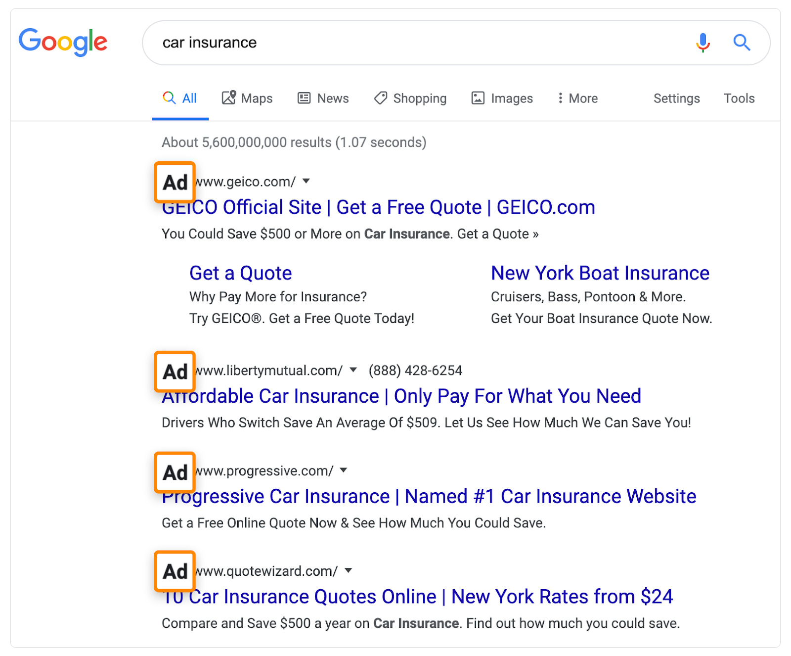 5 car insurance ads