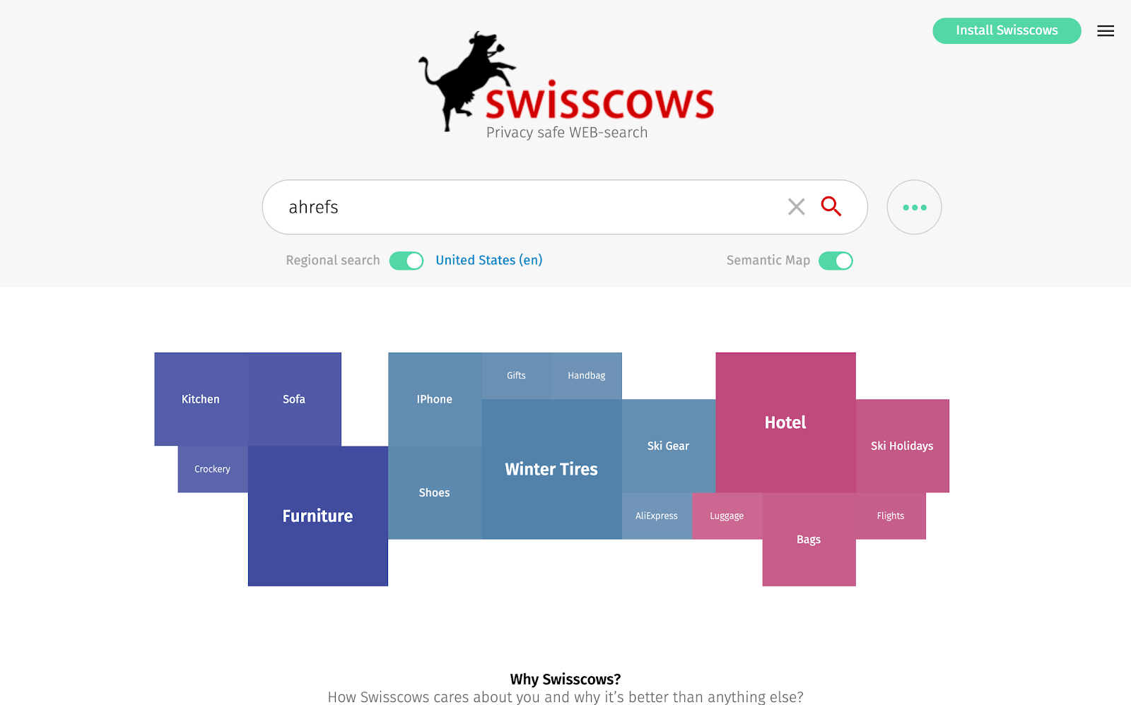 swisscows alternative Search Engine