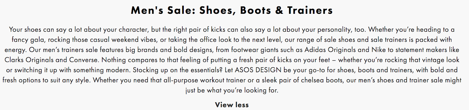 asos category description 1