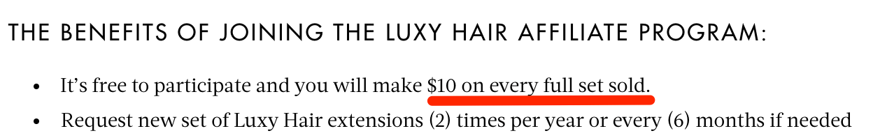 Luxy Hair Affiliate Program