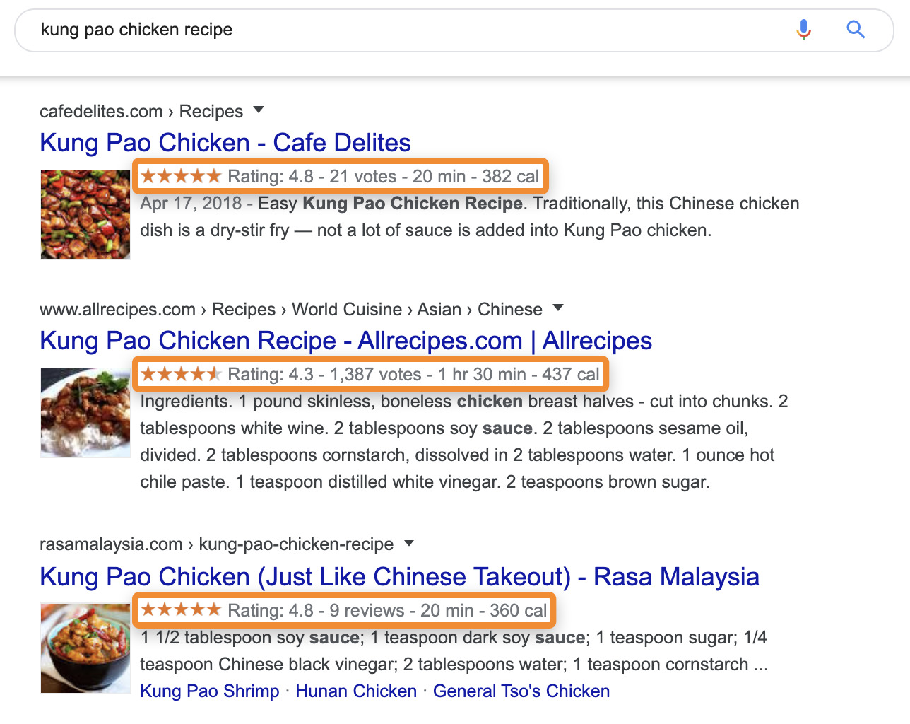 product rich snippets