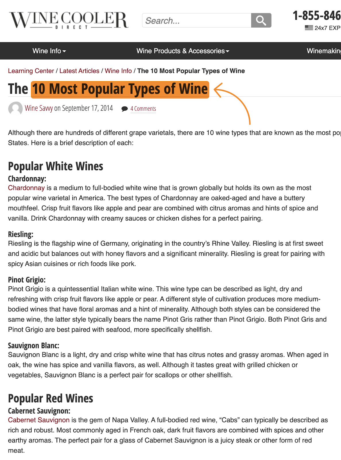 List of 10 popular types of wine by Winecooler Direct