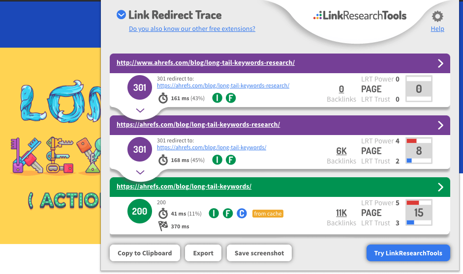 lien redirection trace