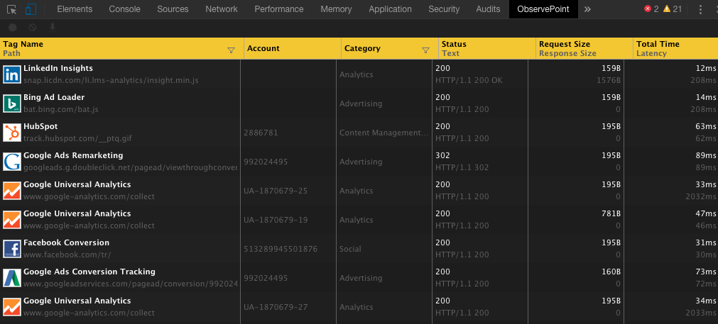 observepoint tag debugger