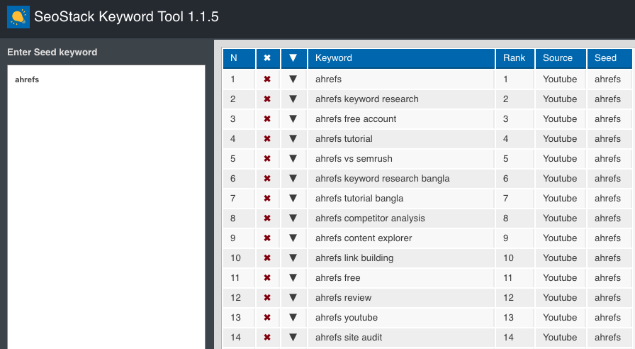 seostack keyword tool