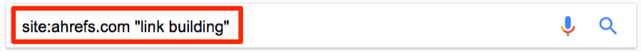 site search link building ahrefs