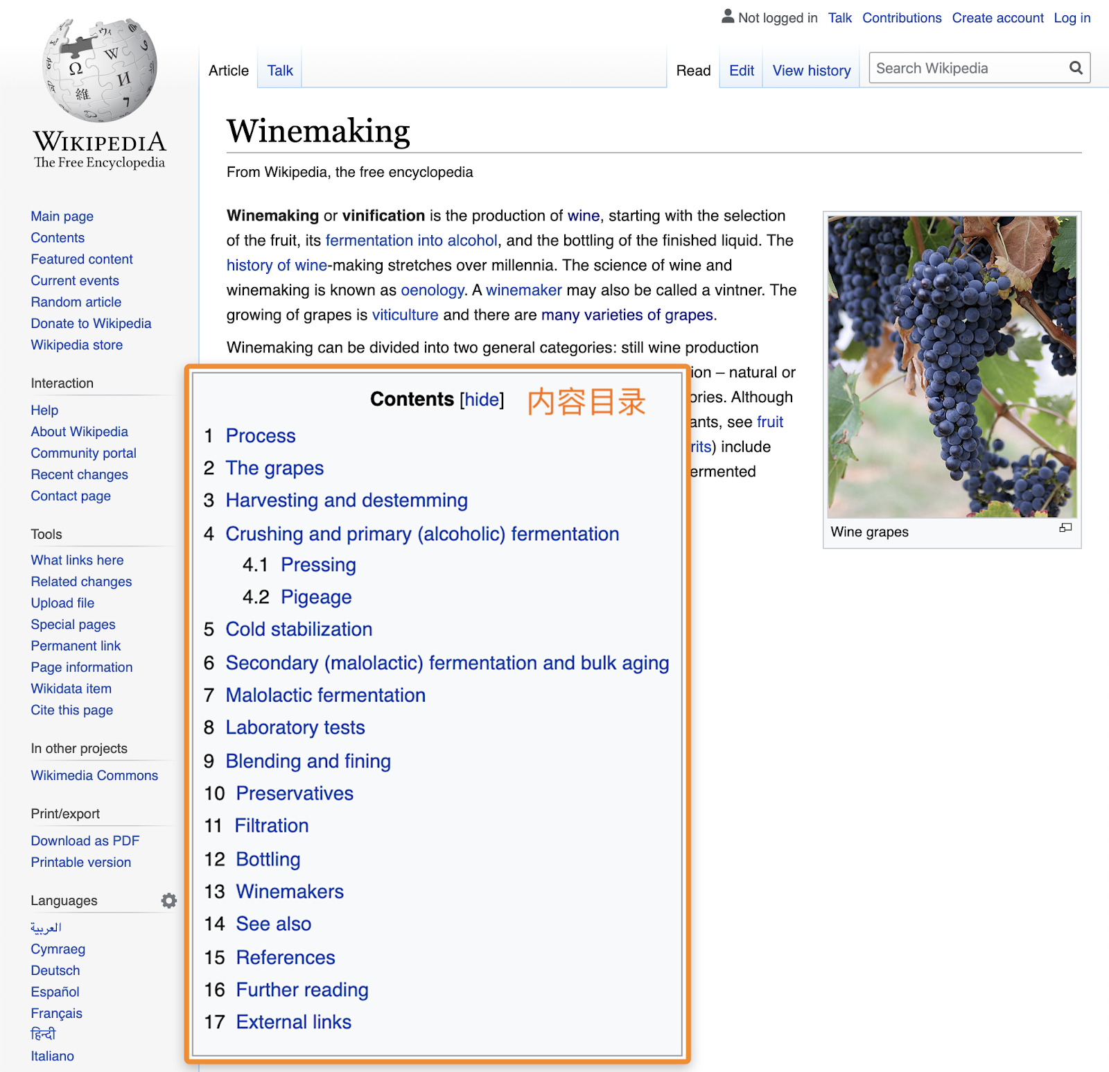 18 wikipedia toc