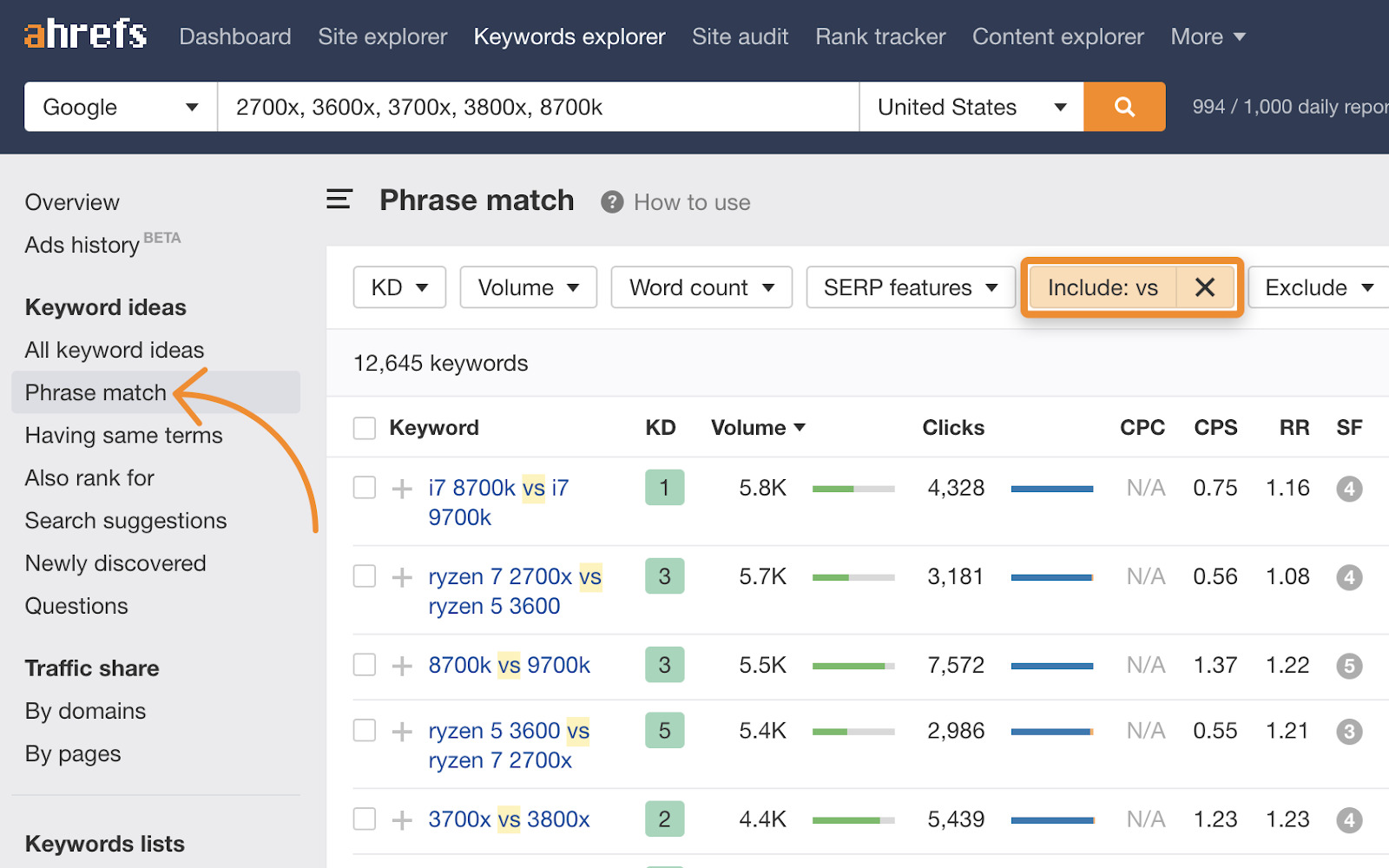 25 keywords explorer vs keywords