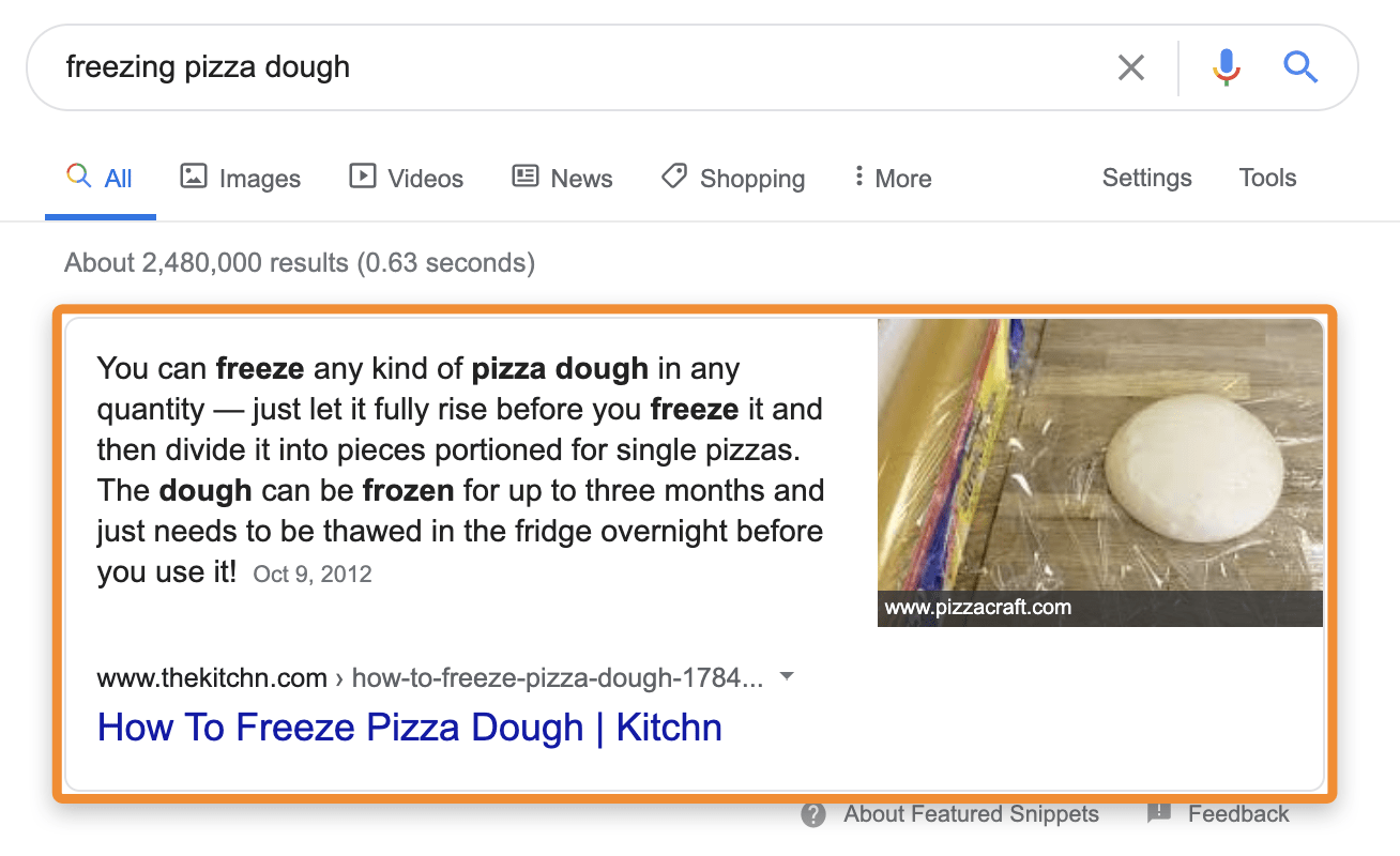 29 freezing pizza dough serp