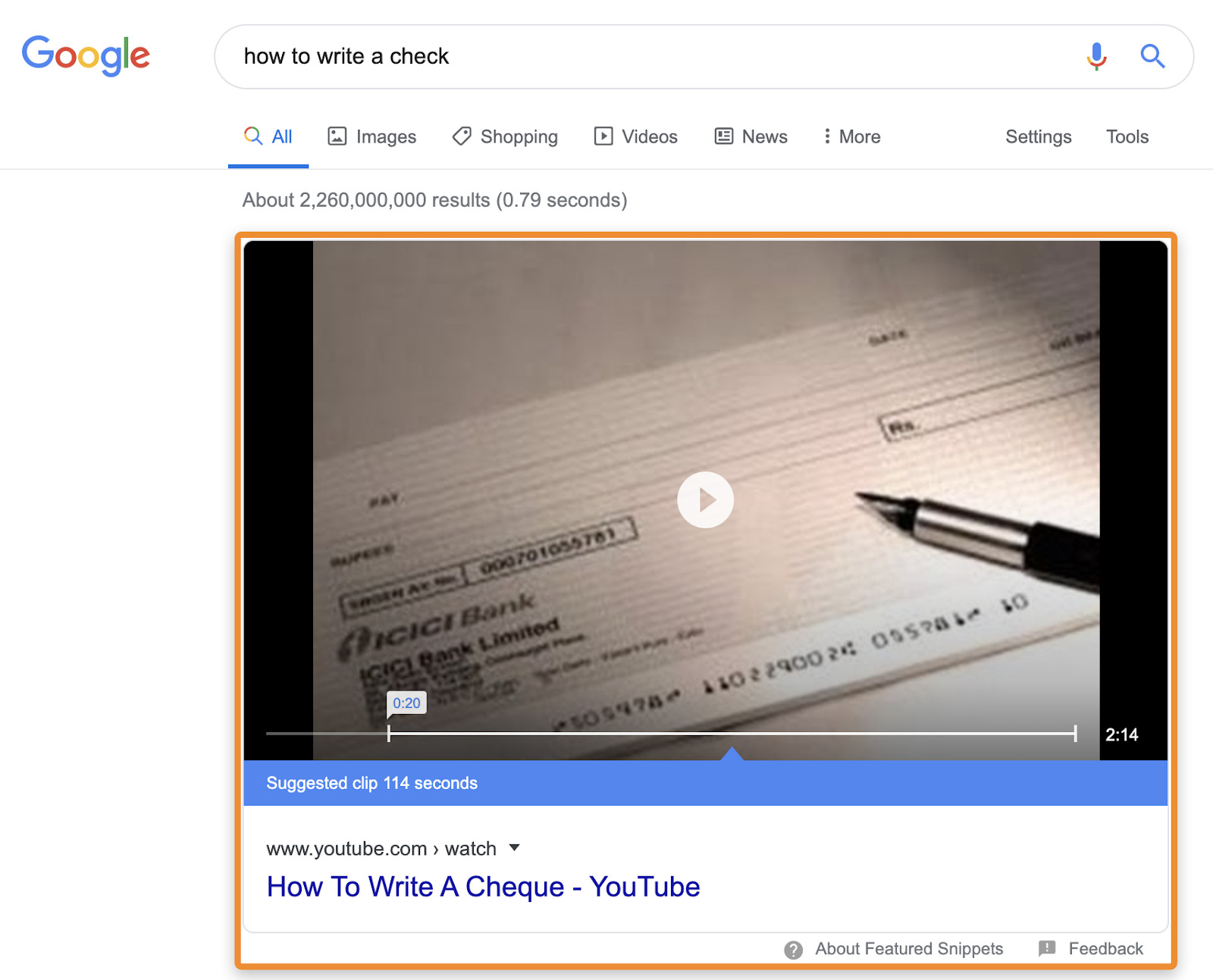9 featured vide snippet