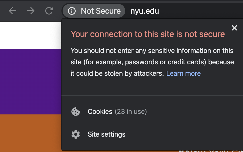 3 not secure browser