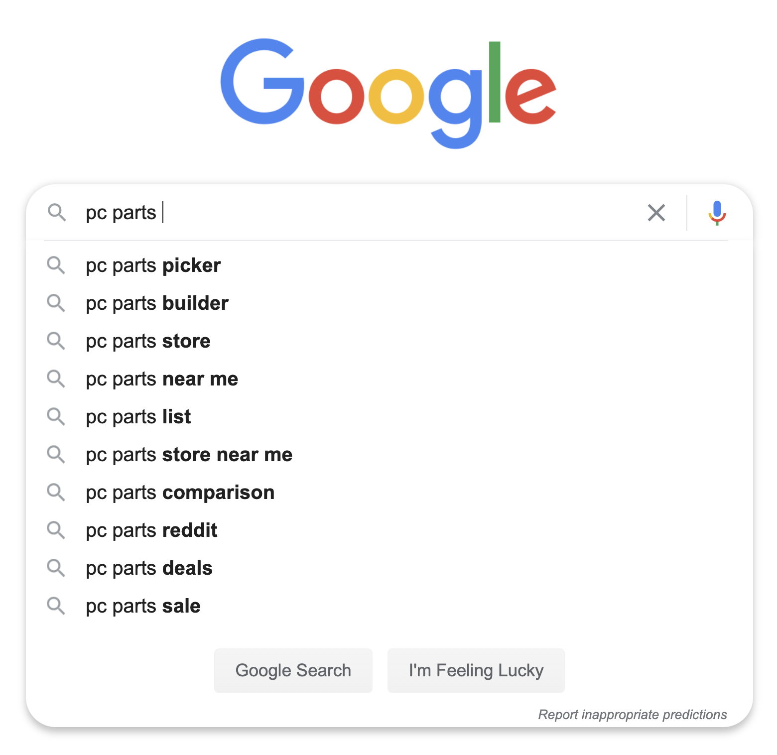 10 autocomplete results