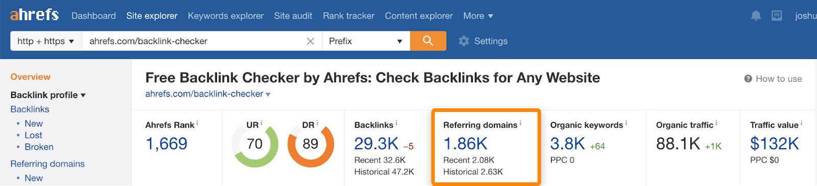 Ahrefs DA Check