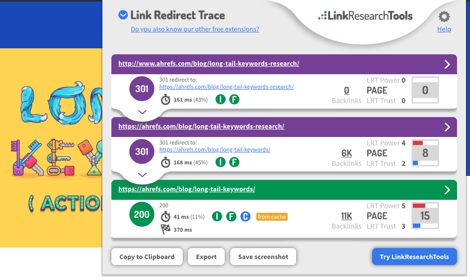 link redirect trace