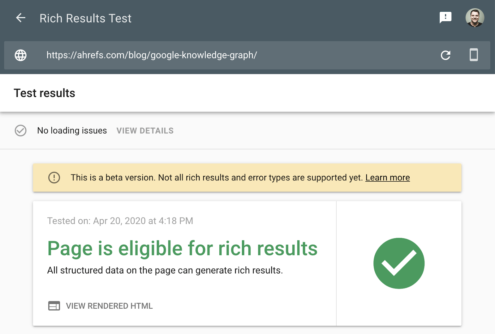 rich results test