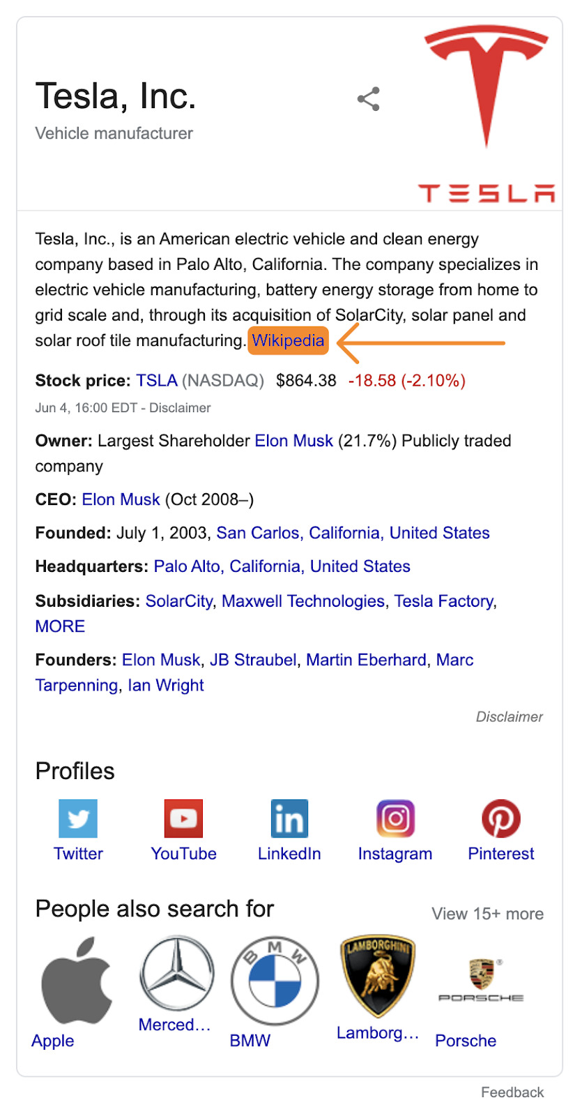 1 gráfico de conhecimento tesla