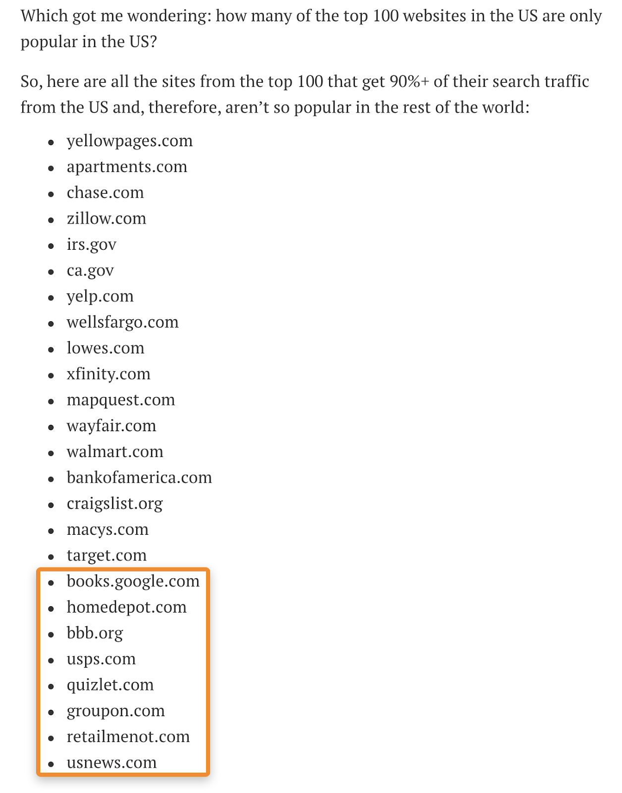 21 most visited websites list
