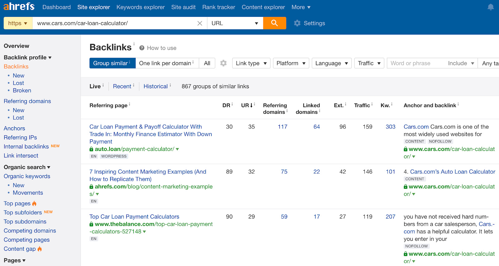 backlinks car loan calculator