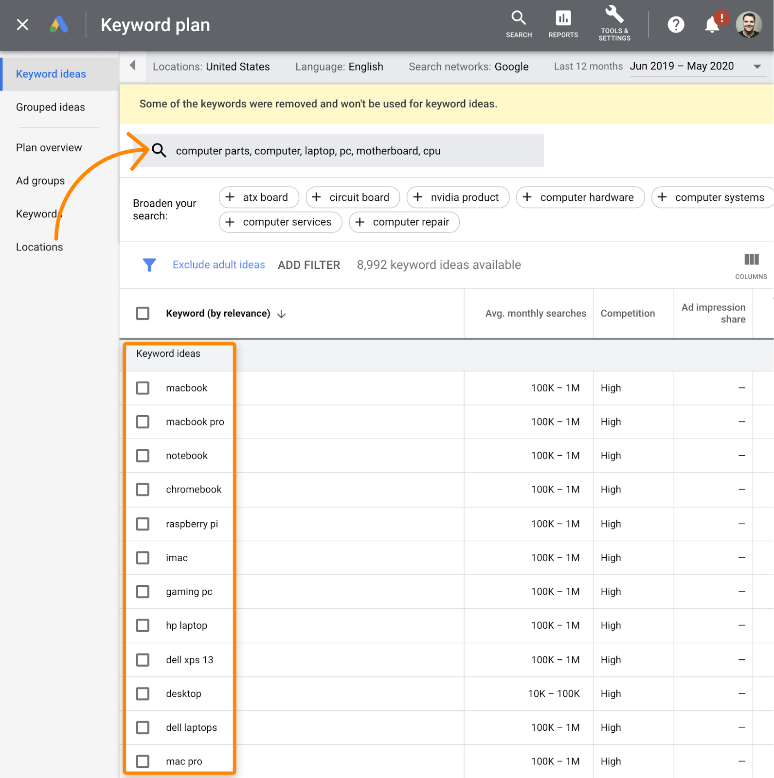 9 google keyword planner