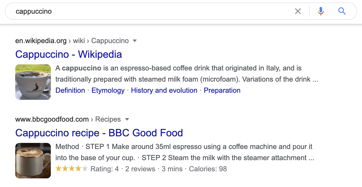 cappuccino serp 1