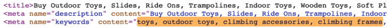 meta keywords html length