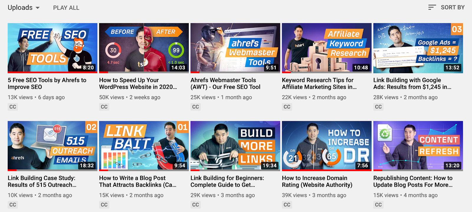 ahrefs youtube channel 1