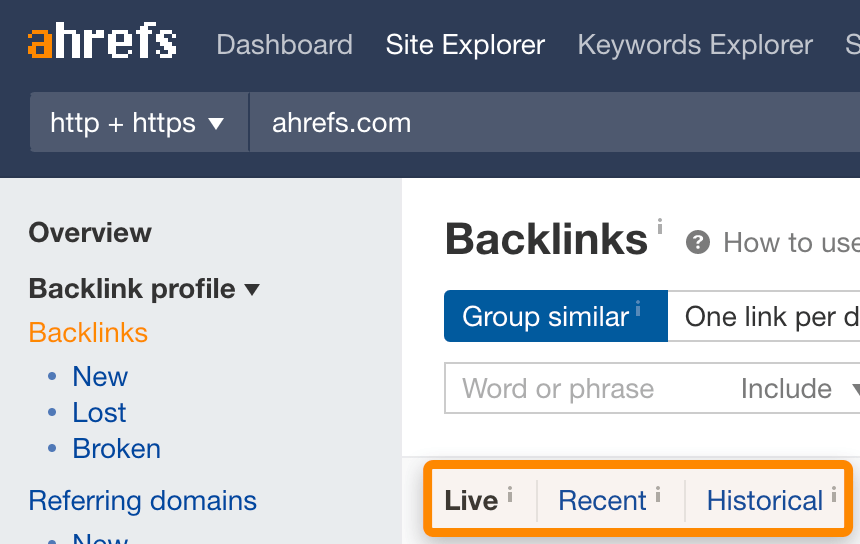 ahrefs indexes