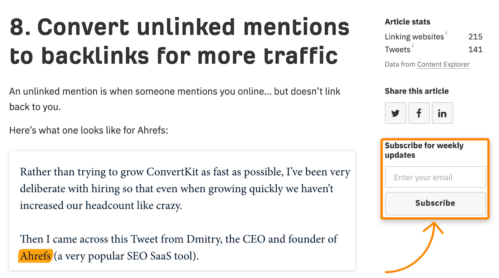 convert unlinked metions to backlinks for more traffic