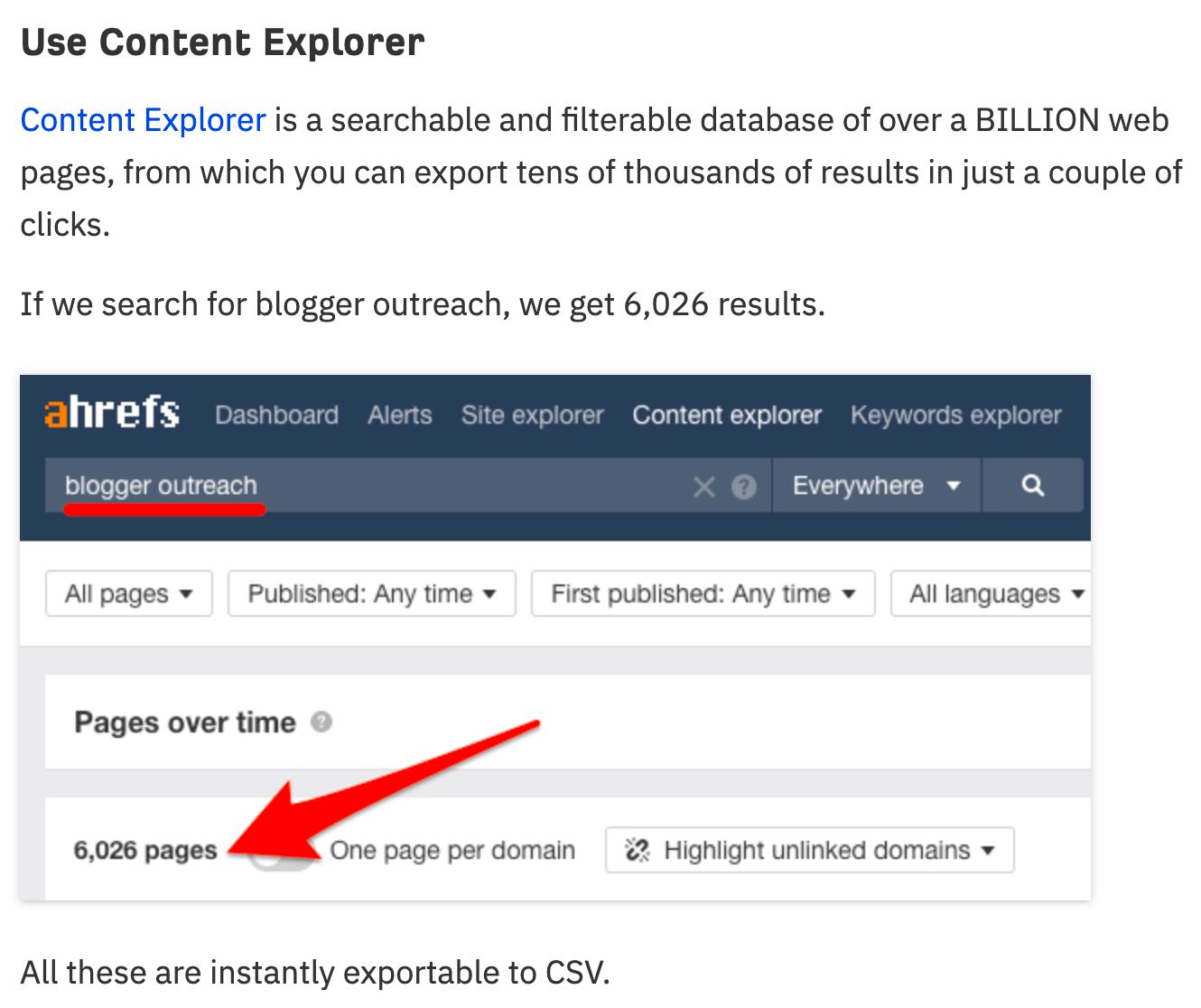 use content explorer