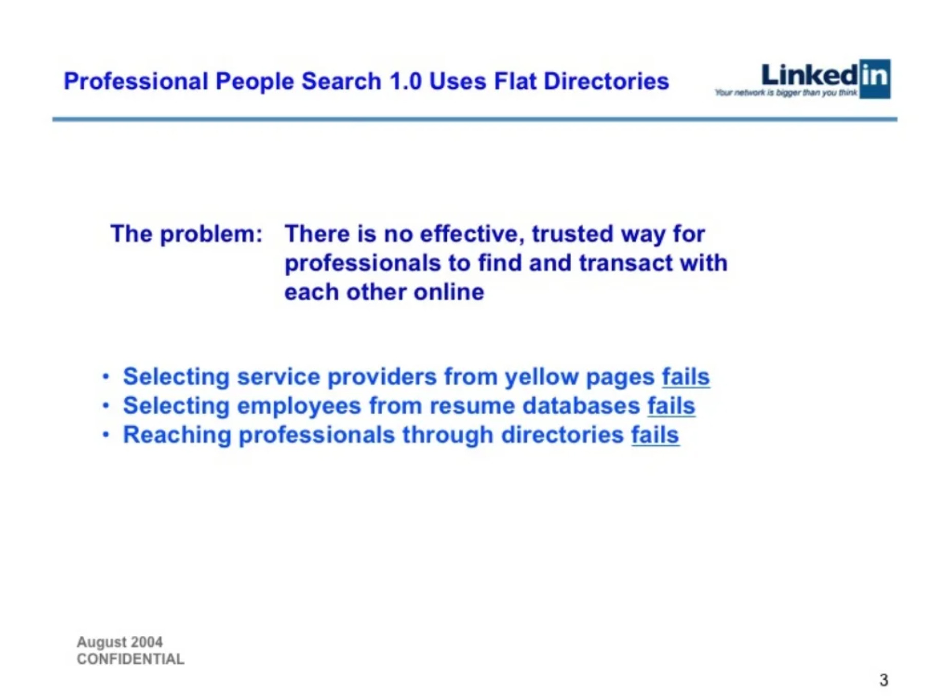 Excerpt from LinkedIn's pitch deck