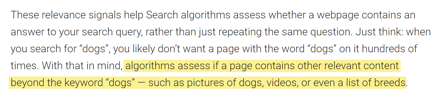 2 keyword stuffing google