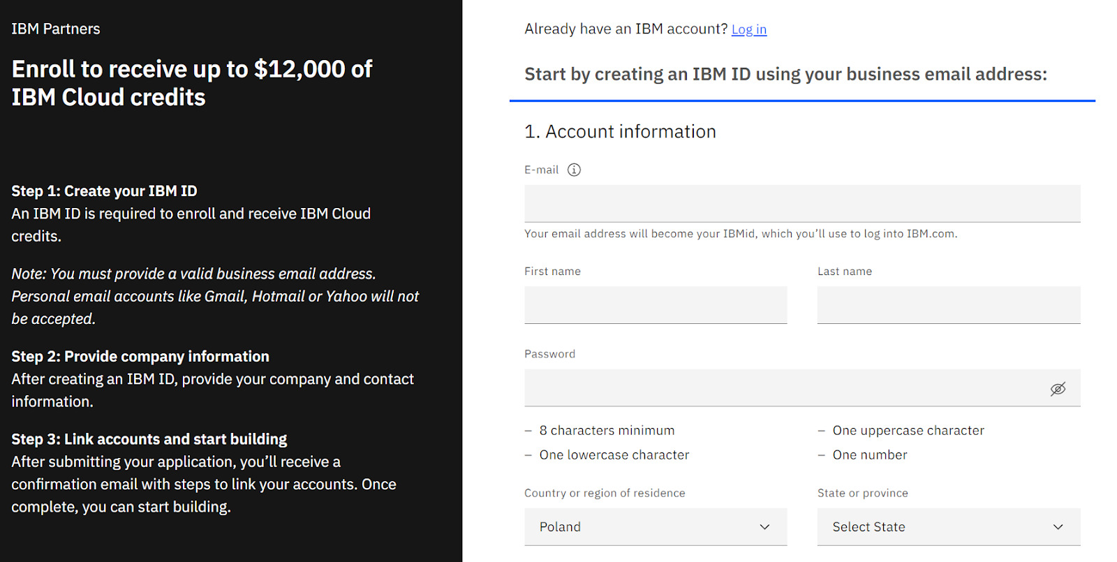 Lead-capturing form with steps to get credits