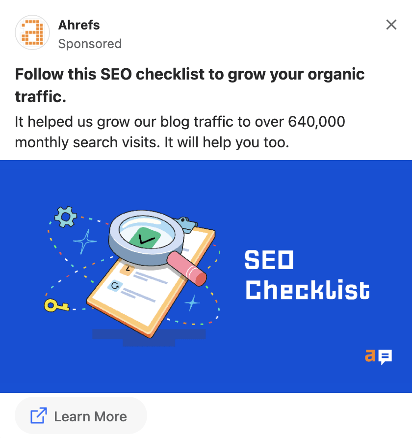 Ahrefs' ad on Quora