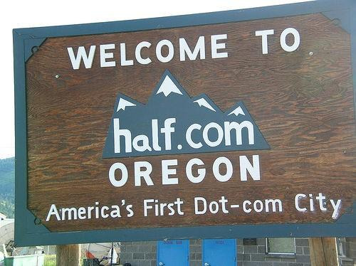 Welcome sign of the town half.com