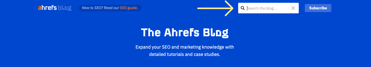 Ahrefs blog's internal site engine