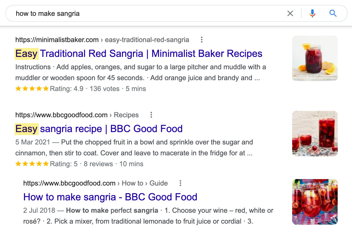 'Easy' content angle - search intent