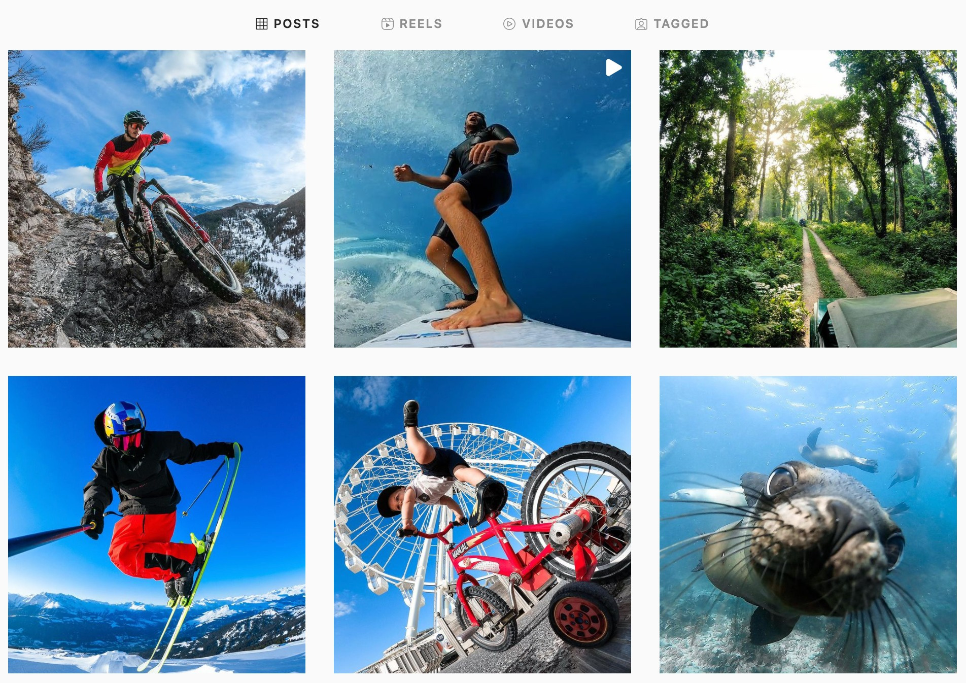GoPro's Instagram posts